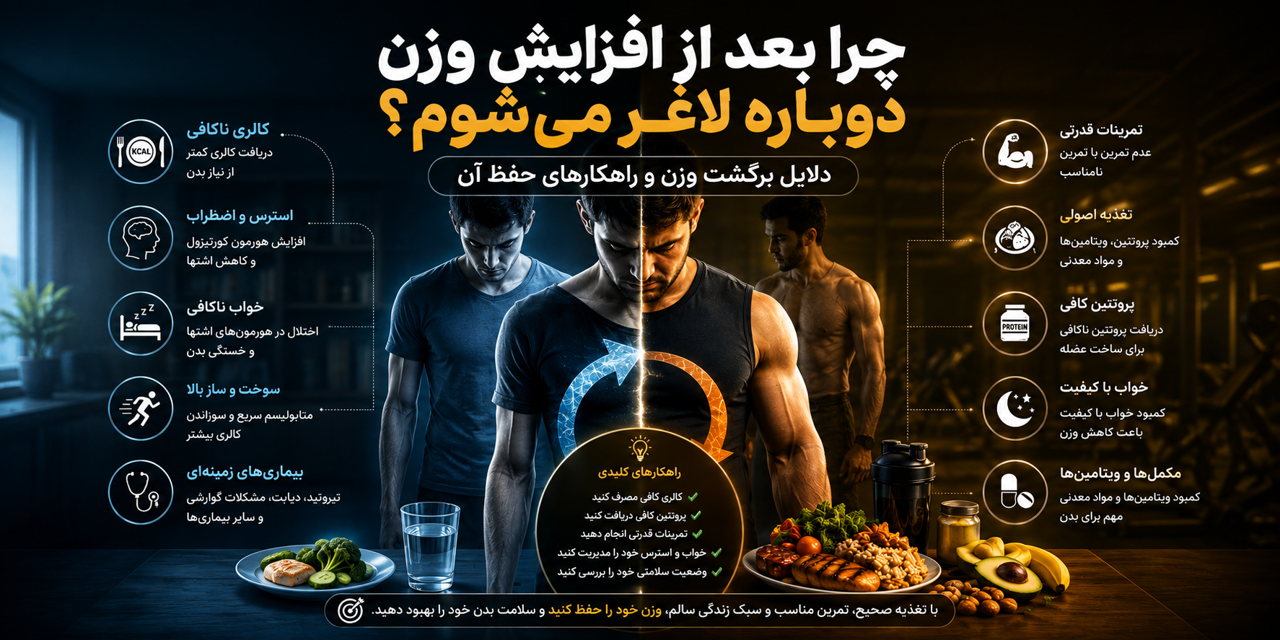 چرا بعد از افزایش وزن دوباره لاغر می‌شوم؟ | ۱۰ علت مهم برگشت وزن + راهکارهای جلوگیری